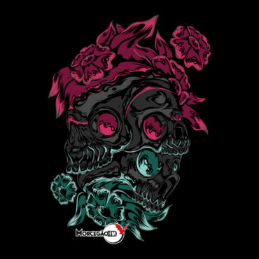 Skull and Roses Camiseta Masculina Morcegão FM