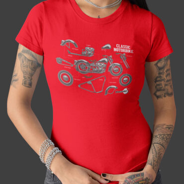 Classic Motor Bike Camiseta Feminina Morcegão FM